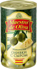 Оливки з сиром "Maestro de Oliva", 300г з/б